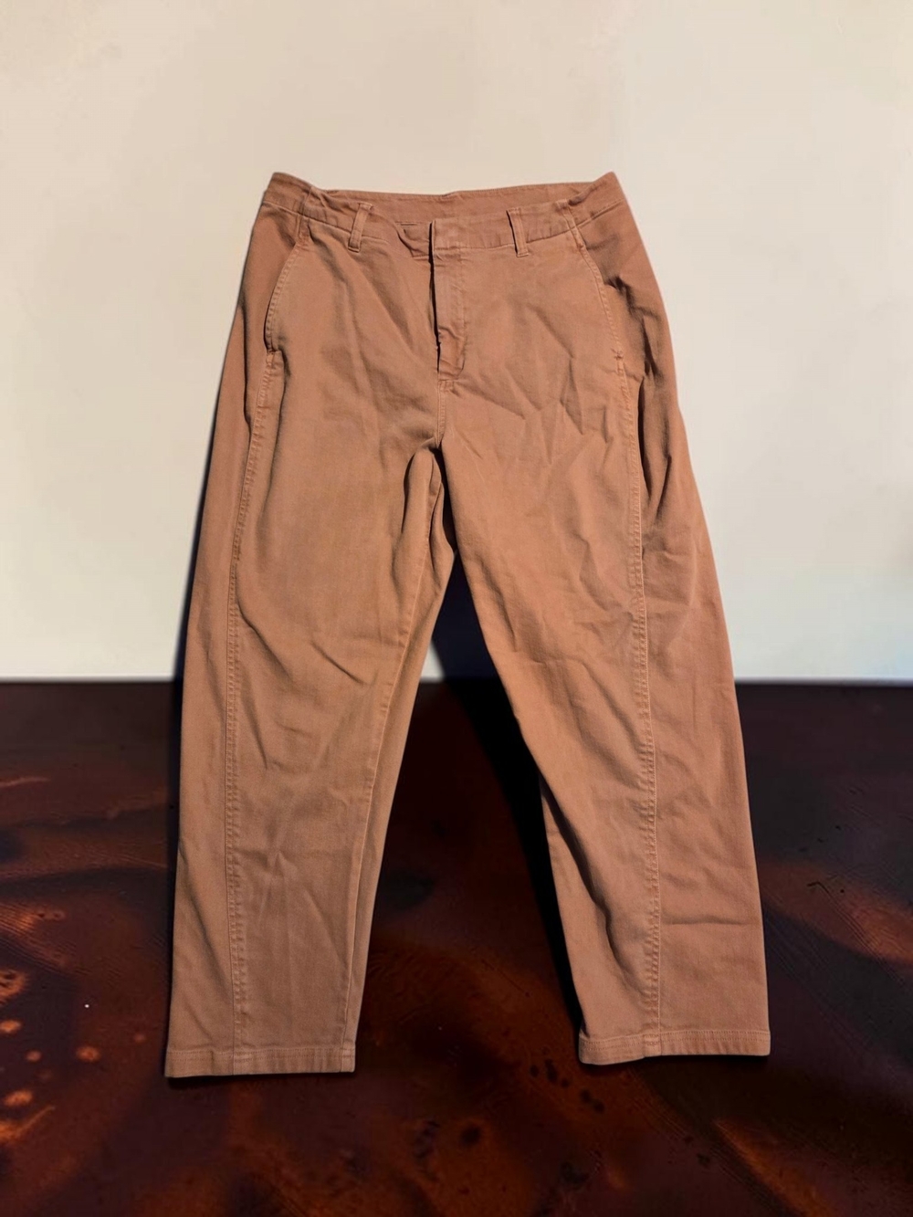 Treasure & Bond Women's Light Brown Chino/Barrel Pants